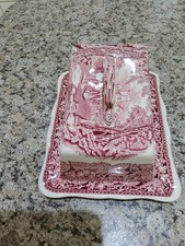 Masons Cheese/Butter Dish With Lid -Vista Pink 