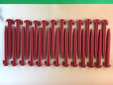 CAMPING AWNING TENT PEGS  RED/ GREY/ PLASTIC 8" PACK OF 25