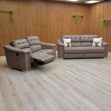 DFS ‘New Hollywood’ 3 + 2 Seater Sofa Manual Recliner Grey Suede RRP £3200 NEW