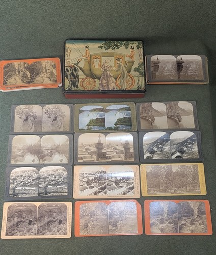 Lot antique stereoview - 33,