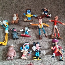 Vintage Toys Bundle Disney and others Job Lot 	rubber bendy  bulllyland etc