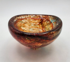 Bowl - Crackle Glass - Signed - 6cm Tall