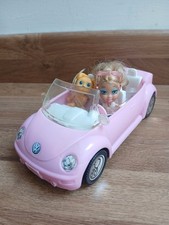 Barbie Mini B Pink Volkswagan Convertible Car 2009 1930wc With Doll