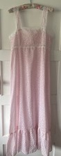 Vintage Retro 1970s Charnos Negligee Nightdress Floral Print Pink Sheer Lace 16