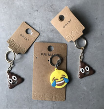 Primark Key Chain Laughing Face with Tears of Joy Emoji Key Rings X 3 BNWT