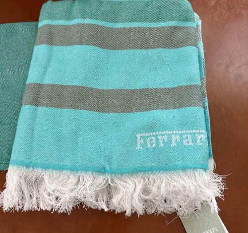 Ferrari turquoise stripe - stripe, towel