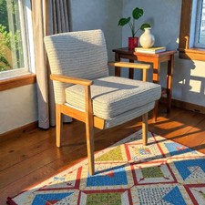 Stylish 1950's Parker Knoll Chair  rare No. PK  733 Re Upholstered Very Good 