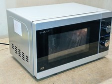 SHARP Microwave YC-MS01U-S 20L 800W - Defrost - Manual Dial - Silver - VGC