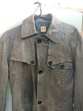 Hugo Boss Olive Leather Trench