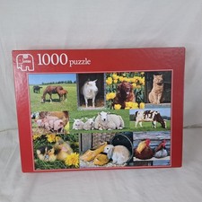 Jumbo Farm Animal 1000 Piece Jigsaw Puzzle Complete Sheep Pigs Cows Hens Goats