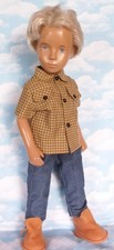 A 2 PIECE OCHRE HOMESPUN SHIRT