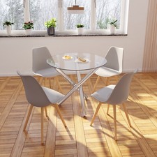 Round tempered glass dining - glass,
