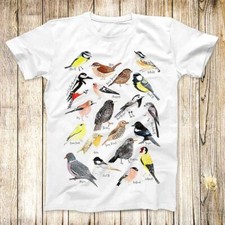 British Garden Birds Encyclopaedia T Shirt Meme Men Women Unisex Top Tee 3613
