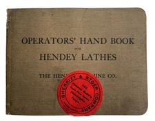 1920s Hendey Lathes OPERATOR'S