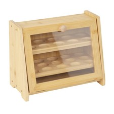2-Tier Bamboo Egg Holder Case