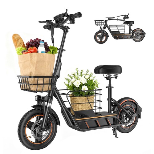 Electric scooter with basket - electric,