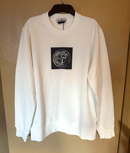 Stone island white sweatshirt - island,