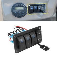 3 Gang LED Blue Light Rocker