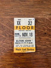 1974 Elton John Concert Ticket Stub Nov. 18 ~ Caribou Tour ~ Maple Leaf Gardens