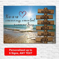 Street Sign Canvas Personalised Up To 6 Names Intersection Beach Crossroads