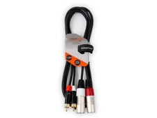 2 x Male XLR to 2 x RCA Gold
