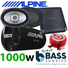 ALPINE 1000 Watts 12" Car Sub Bass Tube 6x9 Amplifier & Amp Kit Package