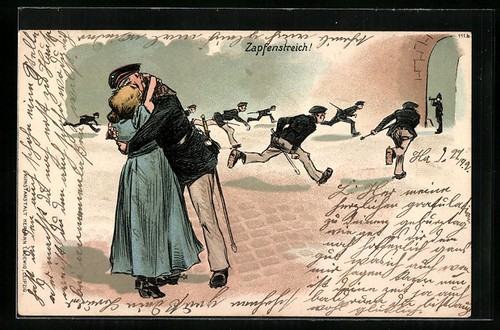 Postcard cone prank soldier - postcard,