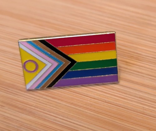 Progress pride flag pin badge - pride,
