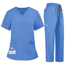 Women's Medical Scrub Doctor Uniform Top Trousers Nurse Dentist Quick Dry Set