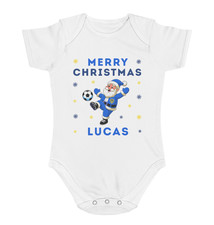 Personalised Leeds United Baby Christmas Vest - Boys Girls (0-12 Months)