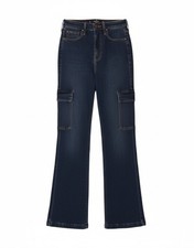 HOLLISTER Womens High Rise Cargo Bootcut Jeans US 3 XS W26 L31 Blue Cotton DY36