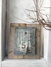 No.5 Rustic Country Barn Art Painted Canvas Timber Boards Industrial Metal Grey