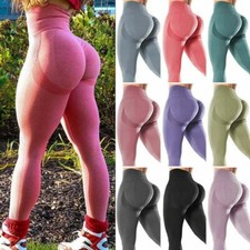 Women Tik Tok Yoga Pants Anti-Cellulite Push Up Ruched High Waist Leggings Gym