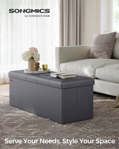 Songmics 110cm ottoman storage - ottoman,