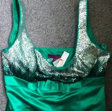 Debut A-Line Dress UK 14 Green