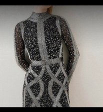 Karen Millen Silver And Gold Sequin Dress Uk16