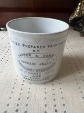 Vintage Ceramic Pot Parker & Son Manchester Invalid Jelly From Calves Feet