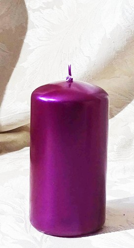 Purple metallic candle - purple, (light)