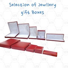 Red Leatherette/ Velvet Jewellery Boxes Bracelet Bangle Watch Earring Necklace