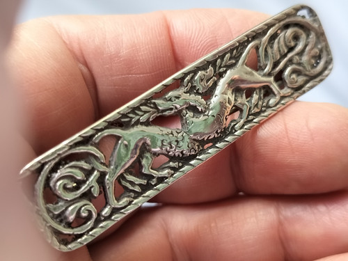 Hallmarked silver brooch pin