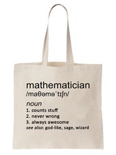 Mathematician Definition Funny Tote Bag Shopper Gift Maths Teacher Subject Cool