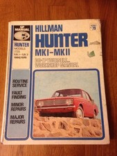 Hillman Hunter Mk1 Mk11 SP Workshop Manual 1966 To 1970 