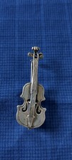 Vintage 925  Silver Violin Brooch