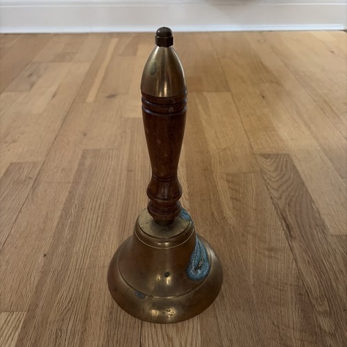 Vintage brass school hand bell - vintage,