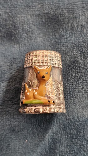 Vintage silver plated thimble - silver,