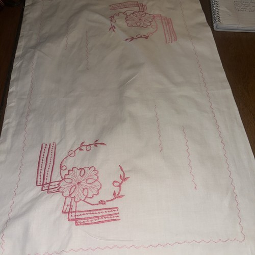 White cotton pink - cotton, embroidered