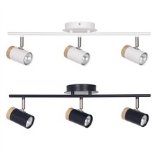 Modern Ceiling Adjustable 3 Head Spot Lamp Downlight Fitting Black or White