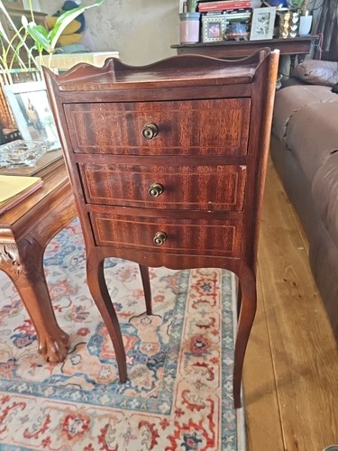 Antique french walnut bedside - antique,