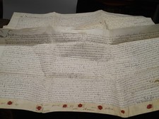 (AH) 1723 Vellum indenture land 27 acres Grove Wantage Berkshire 7 seals