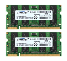 Crucial 4 G 4GB 2X 2GB 2 G DDR2-800MHz PC2-6400S SODIMM Laptop Memory RAM PC6400